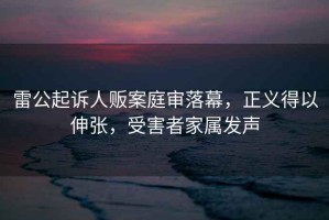 雷公起訴人販案庭審落幕，正義得以伸張，受害者家屬發(fā)聲