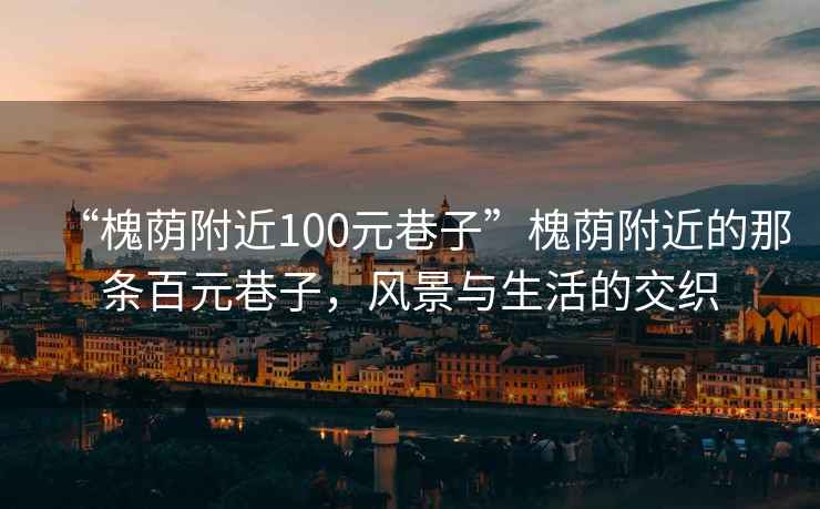 “槐蔭附近100元巷子”槐蔭附近的那條百元巷子，風景與生活的交織