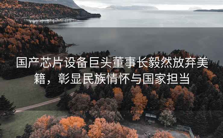 國產芯片設備巨頭董事長毅然放棄美籍，彰顯民族情懷與國家擔當
