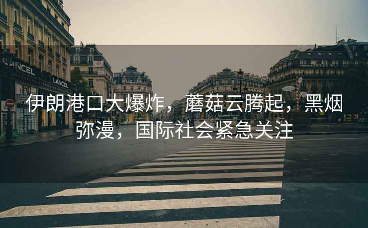 伊朗港口大爆炸，蘑菇云騰起，黑煙彌漫，國際社會緊急關注