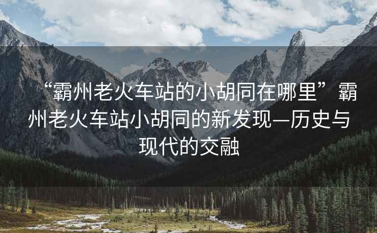 “霸州老火車站的小胡同在哪里”霸州老火車站小胡同的新發(fā)現(xiàn)—?dú)v史與現(xiàn)代的交融
